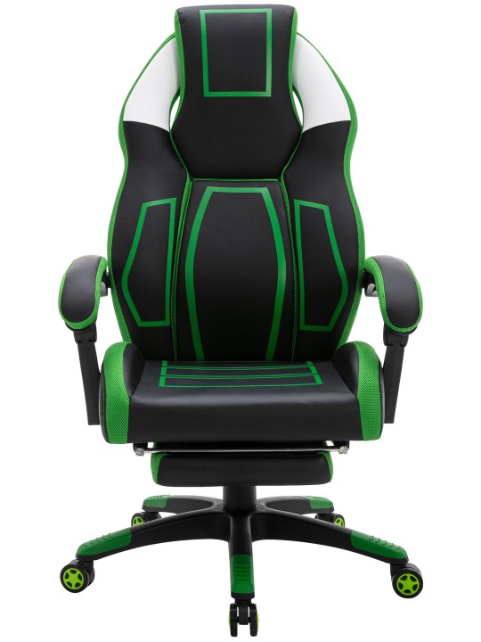 Kontorstol Clovis imiteret læder, sort/grøn