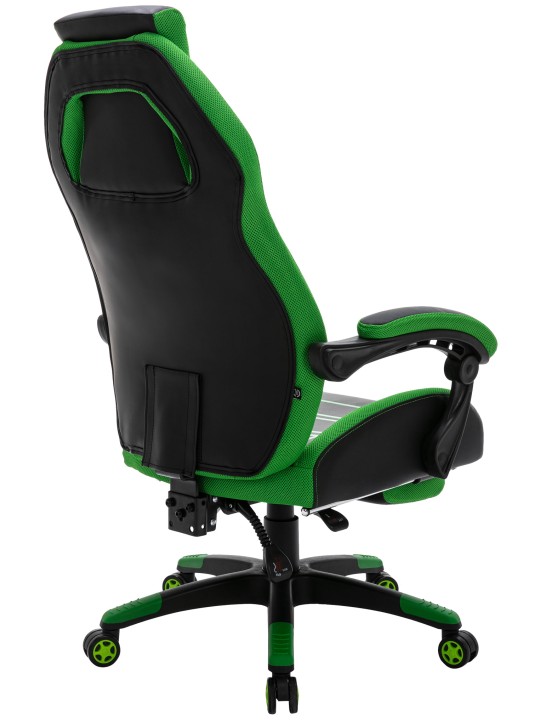 Kontorstol Clovis imiteret læder, sort/grøn