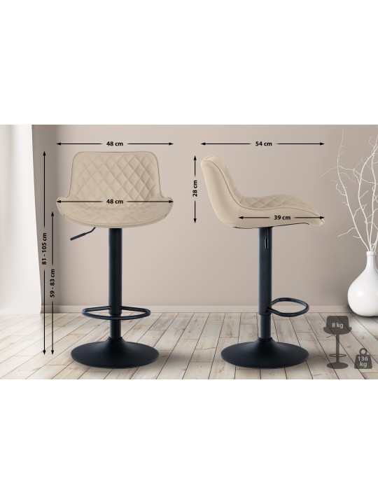 Barstol Minosa imiteret læder, creme Barstol Minosa imiteret læder, creme