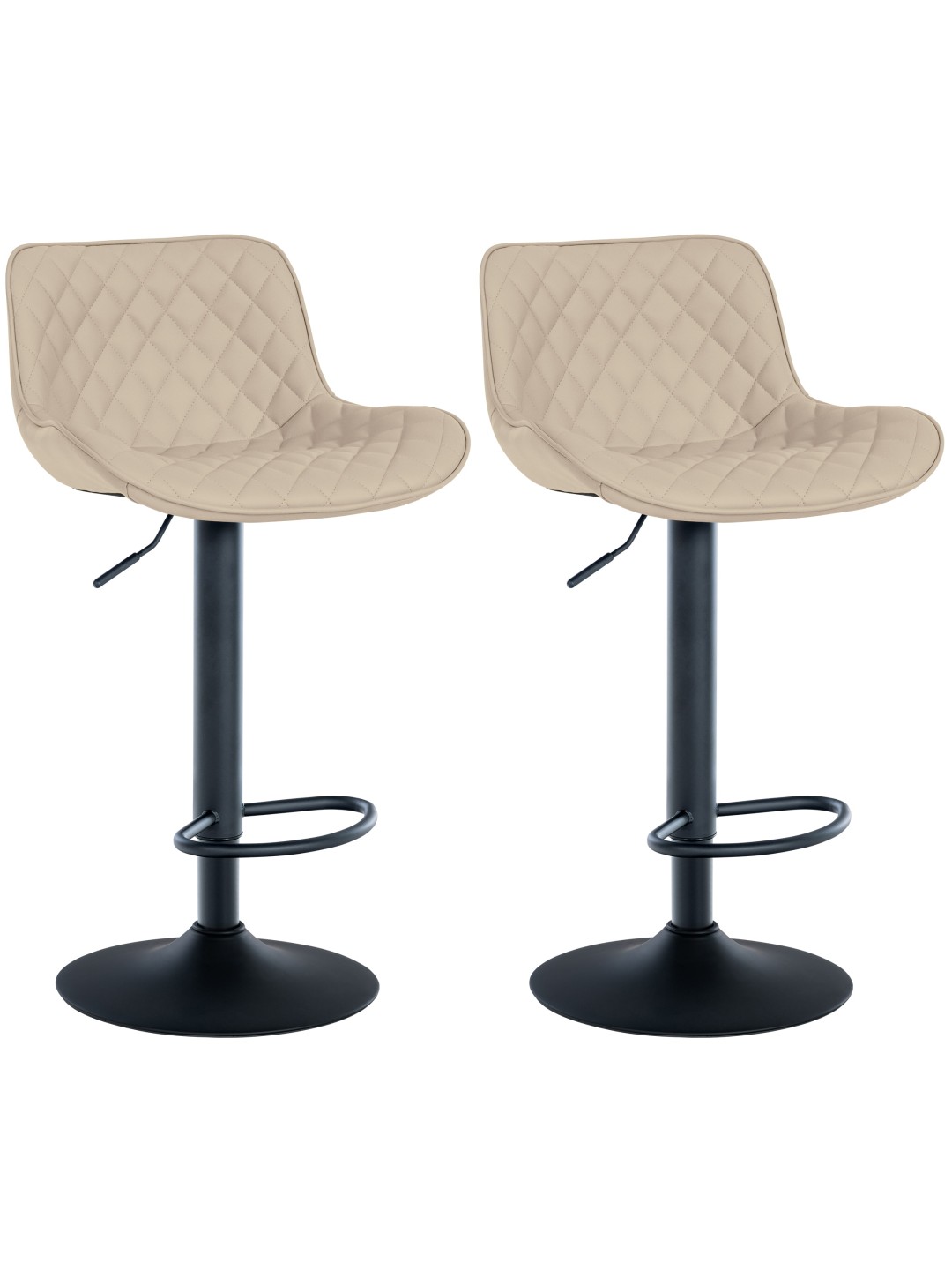 Sæt med 2 barstole Minosa imiteret læder, creme