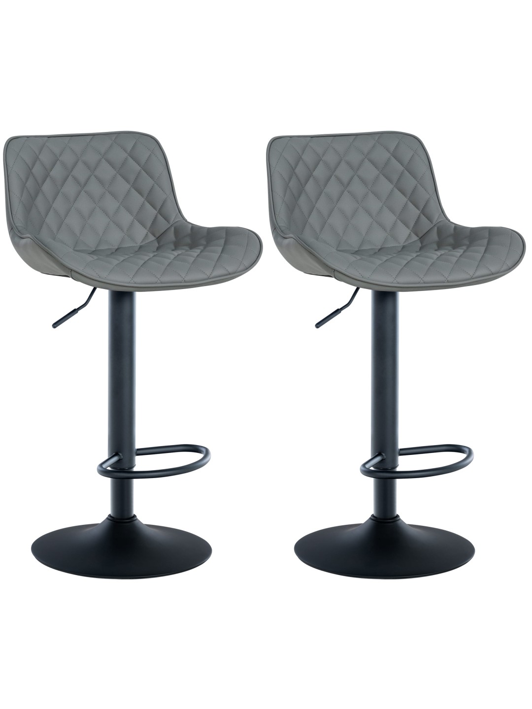 Sæt med 2 barstole Minosa imiteret læder, grå