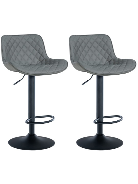 Sæt med 2 barstole Minosa imiteret læder, grå