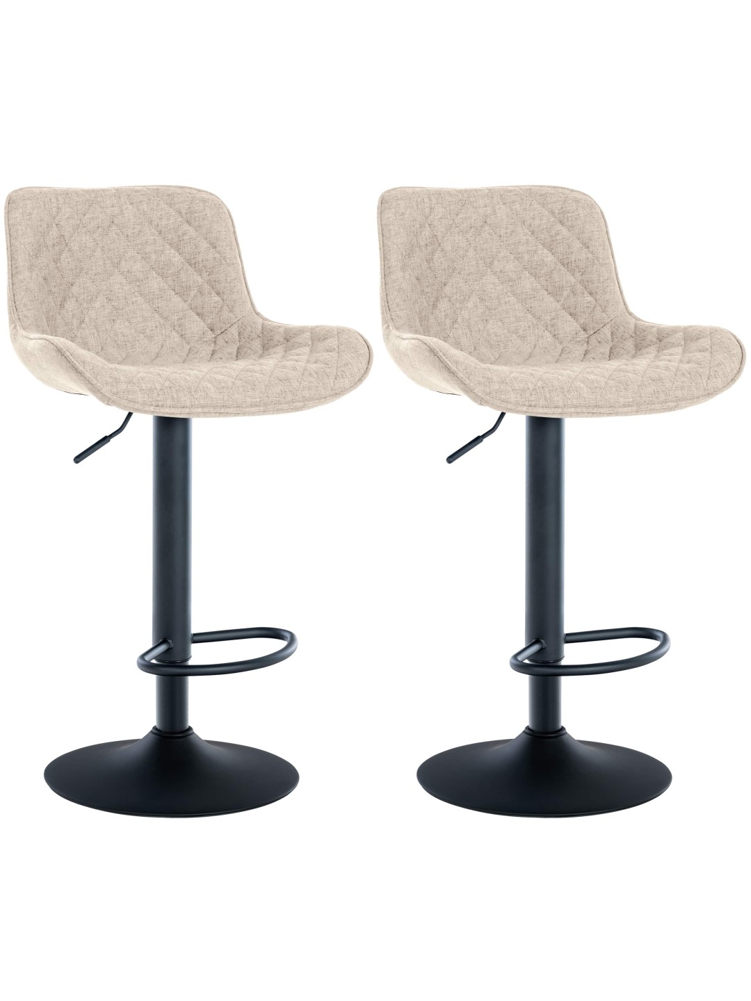 Sæt med 2 barstole Minosa stof, taupe