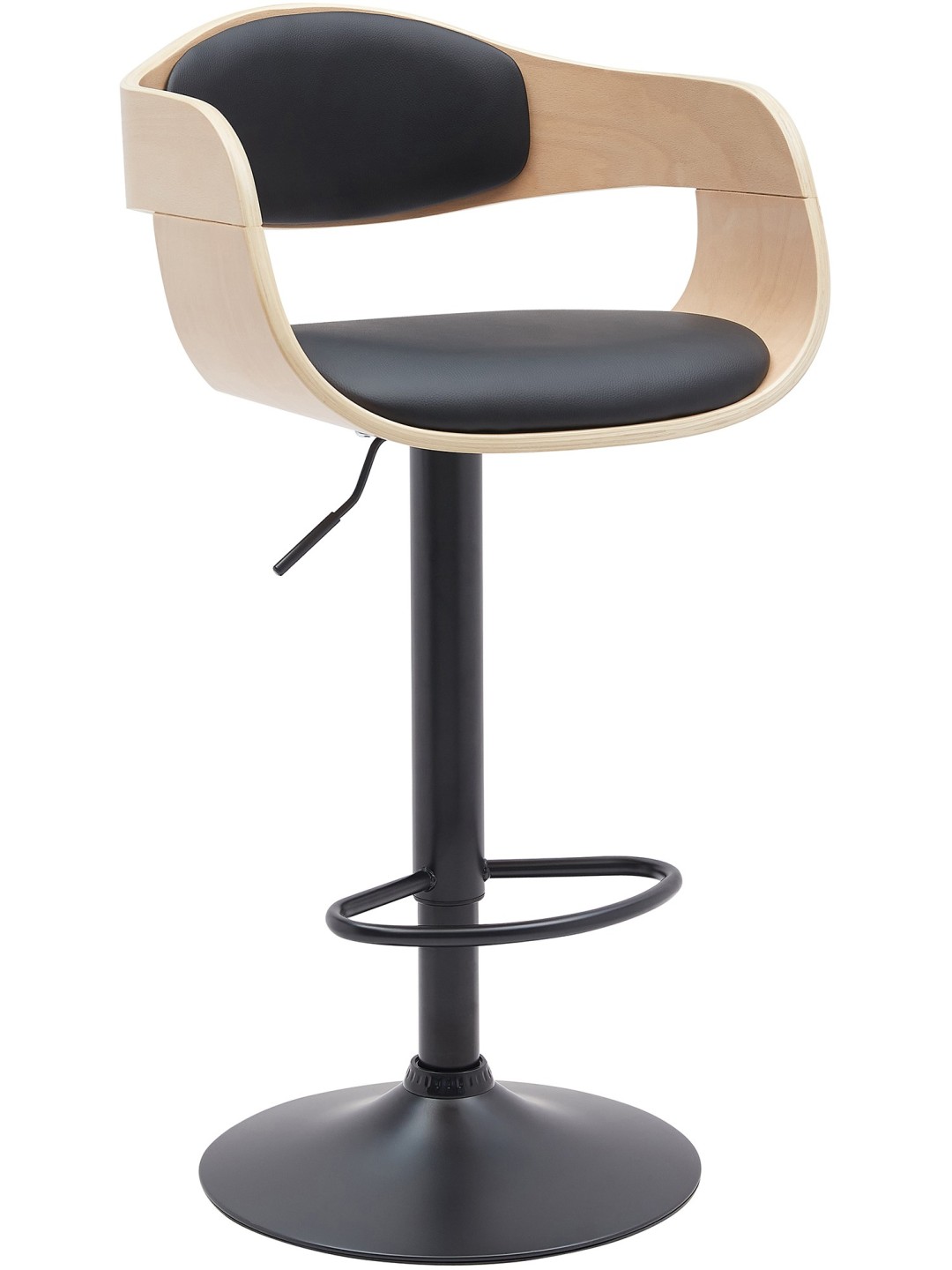 Barstol Kingston B imiteret læder, natur/sort