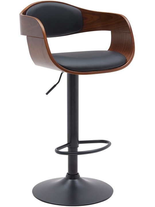 Barstol Kingston B imiteret læder, valnød/sort
