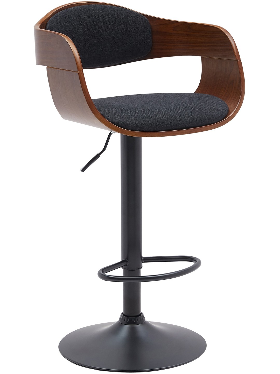 Barstol Kingston B stof, valnød/sort