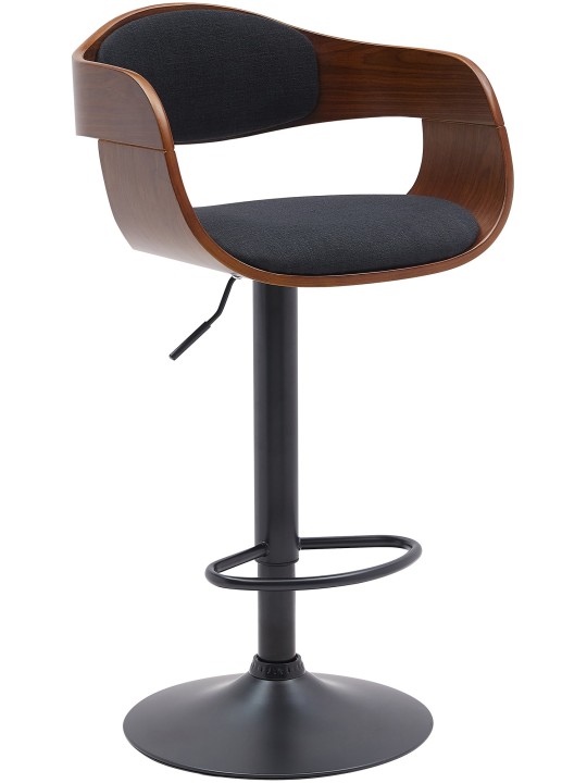 Barstol Kingston B stof, valnød/sort