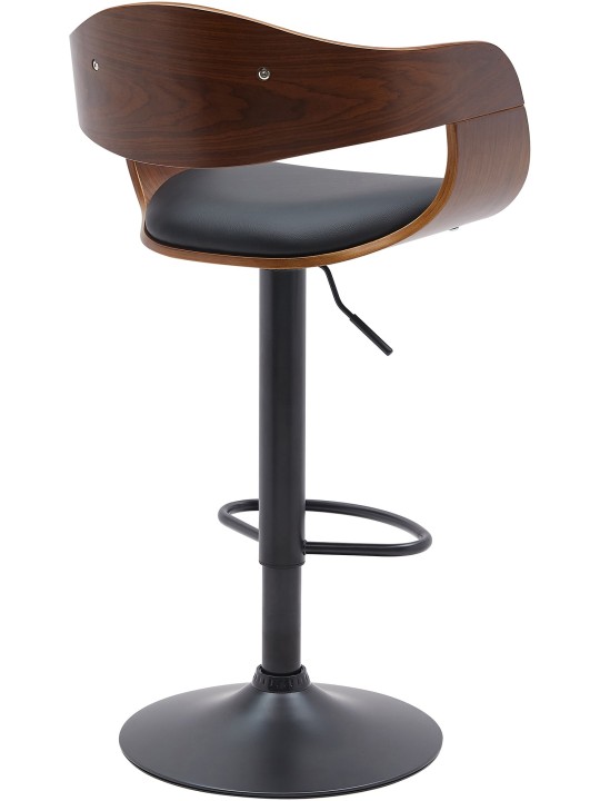 Barstol Kingston B imiteret læder, valnød/sort