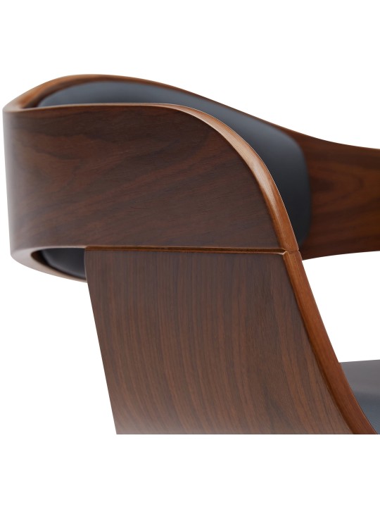 Barstol Kingston B imiteret læder, valnød/sort