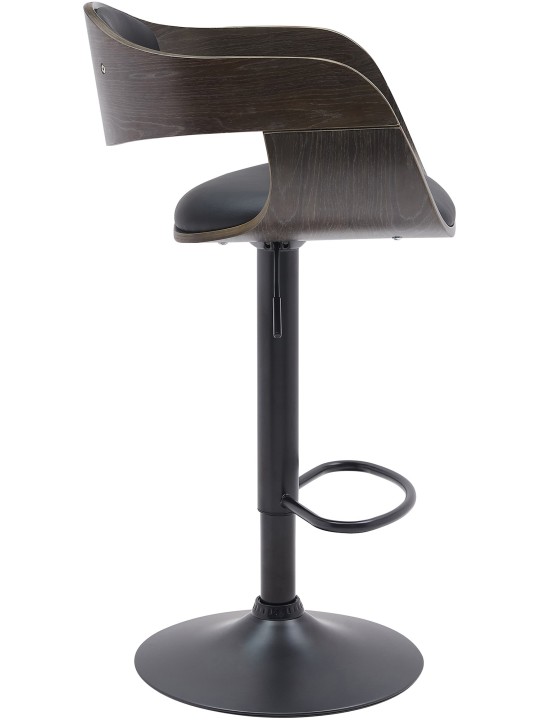 Barstol Kingston B imiteret læder, sort/grå