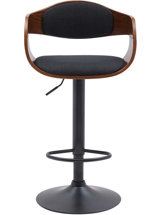 Barstol Kingston B stof, valnød/sort