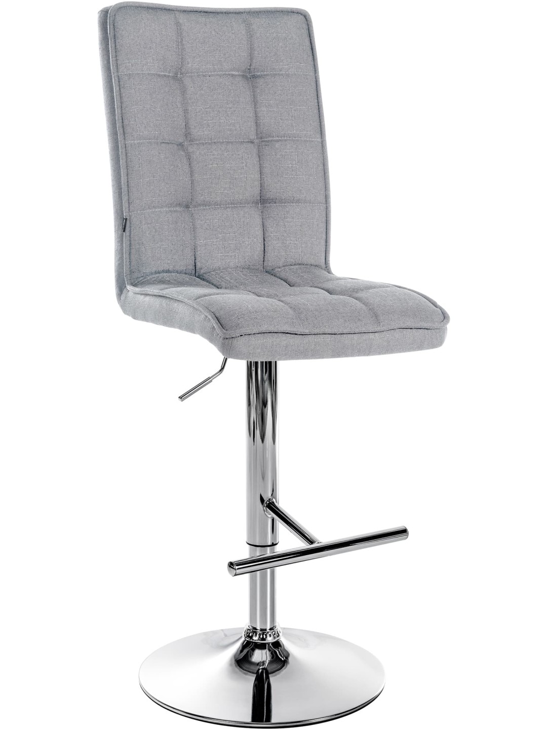 Barstol Peking V2 stof krom, lysegrå