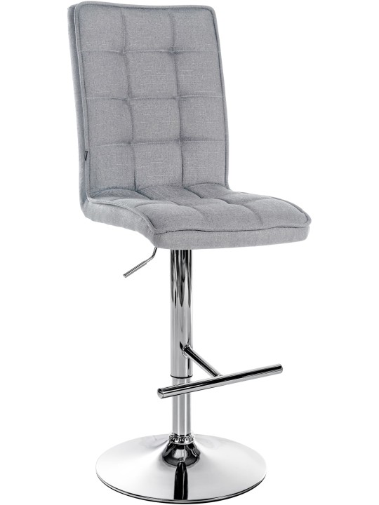 Barstol Peking V2 stof krom, lysegrå