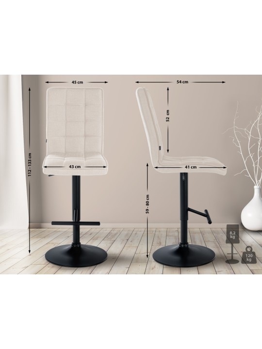 Barstol Peking V2 stof, creme Barstol Peking V2 stof, creme