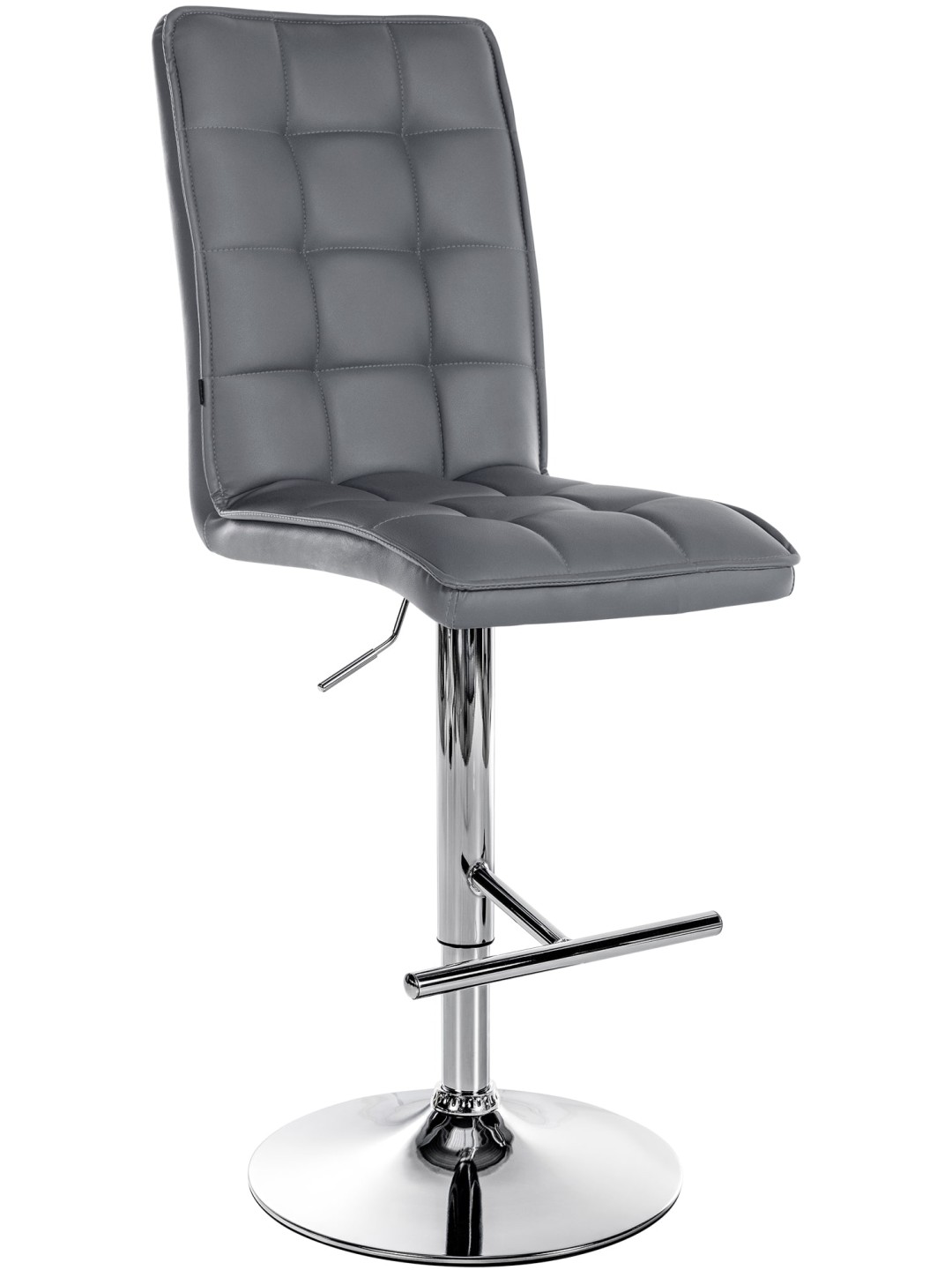 Barstol Peking V2 imiteret læder krom, grå