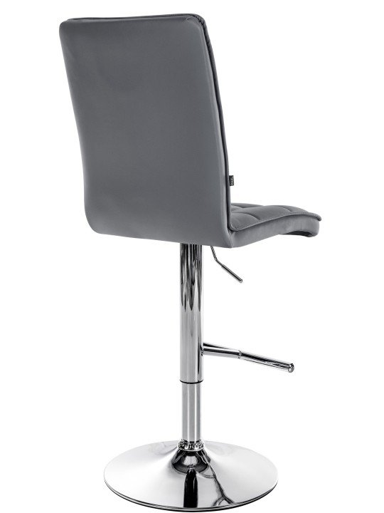 Barstol Peking V2 imiteret læder krom, grå