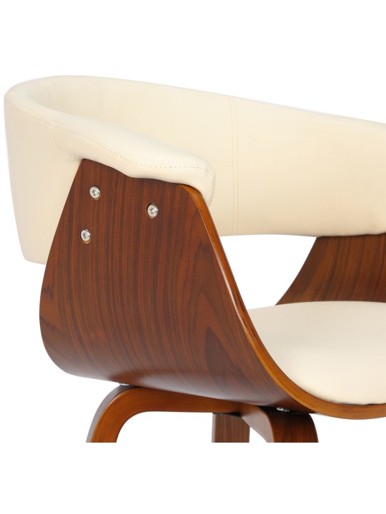 Stol Bruce imiteret læder valnød, creme