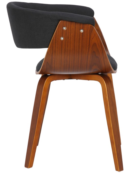 Stol Bruce stof valnød, sort