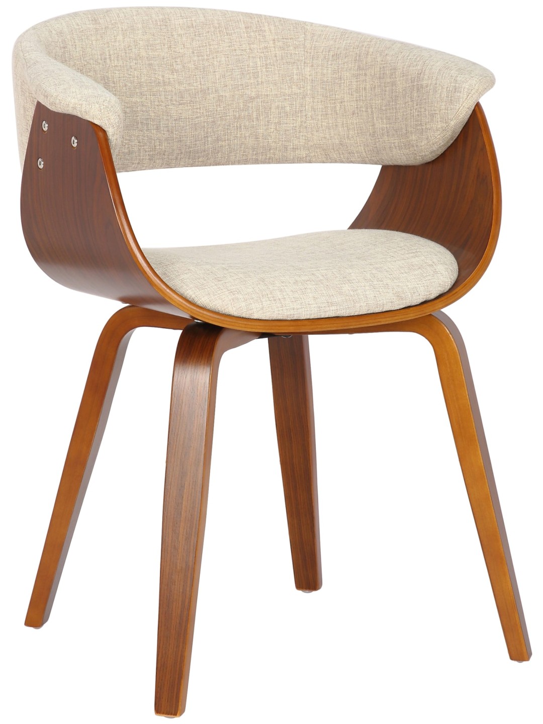 Stol Bruce stof valnød, creme