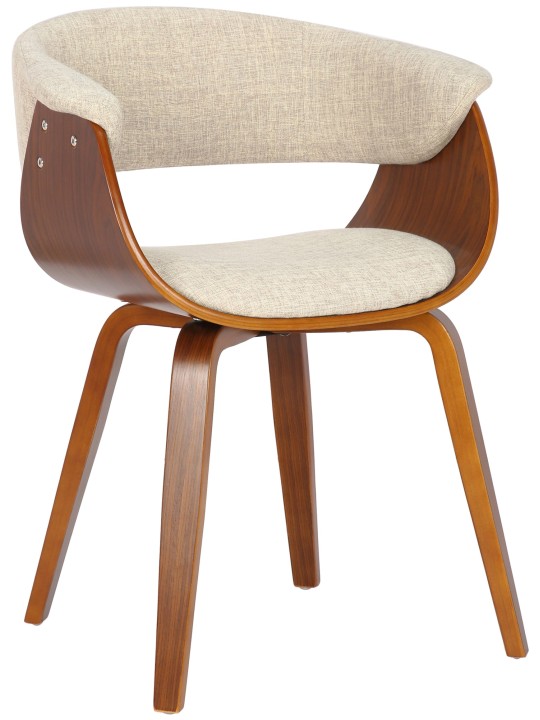 Stol Bruce stof valnød, creme