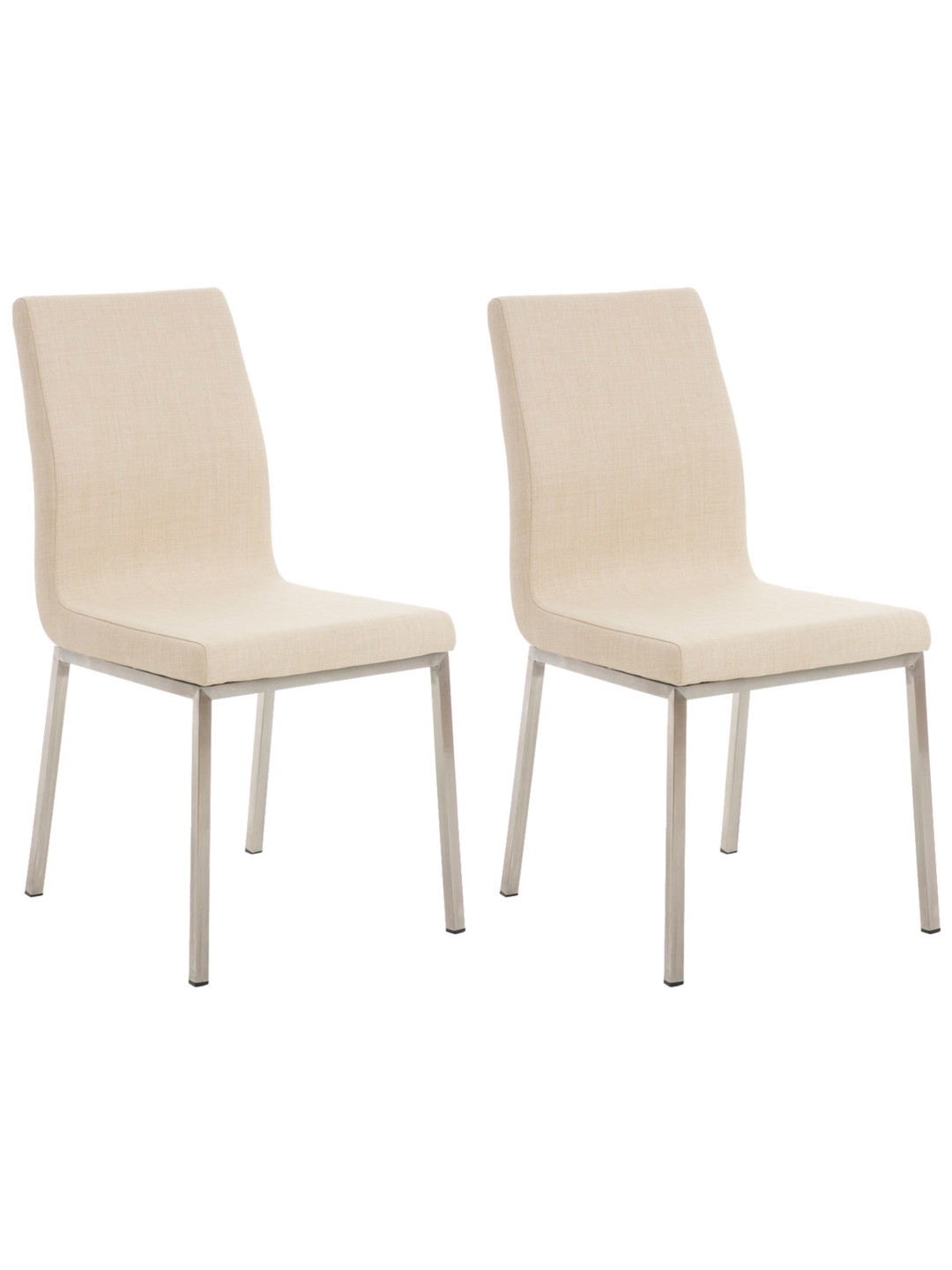 Sæt med 2 spisestuestole Colmar stof, creme