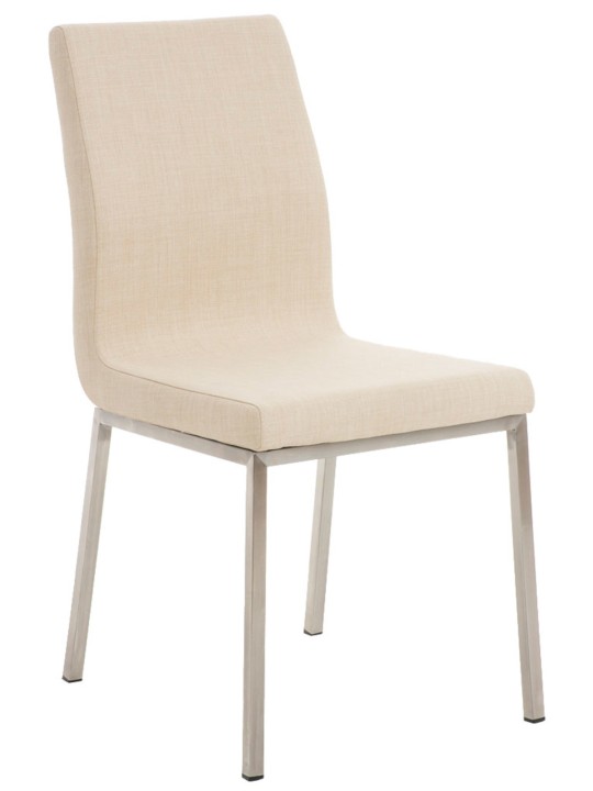 Sæt med 2 spisestuestole Colmar stof, creme