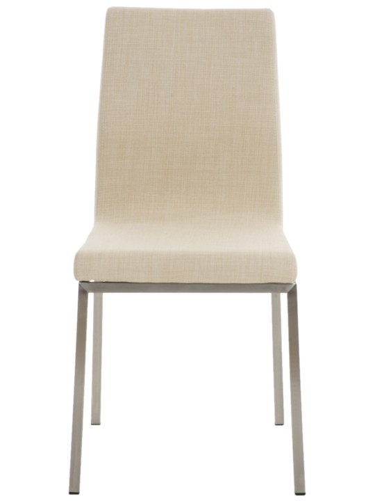 Sæt med 2 spisestuestole Colmar stof, creme
