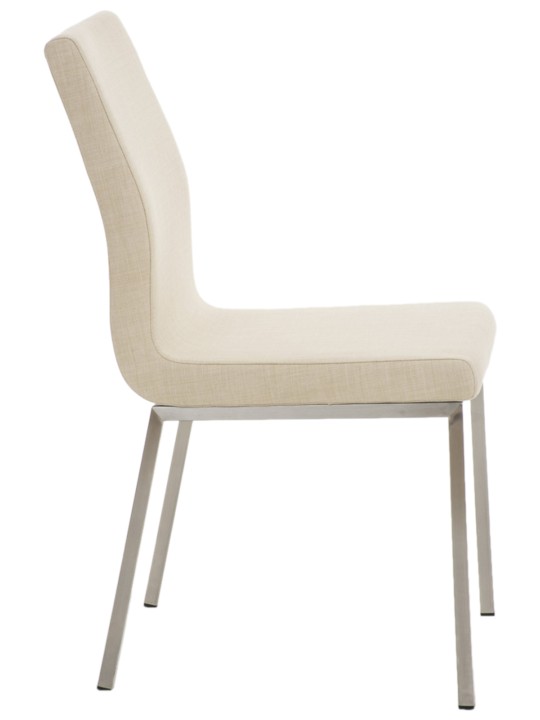 Sæt med 2 spisestuestole Colmar stof, creme