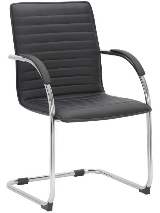 Sæt med 2 besøgsstole Tira imiteret læder, sort Sæt med 2 besøgsstole Tira imiteret læder, sort