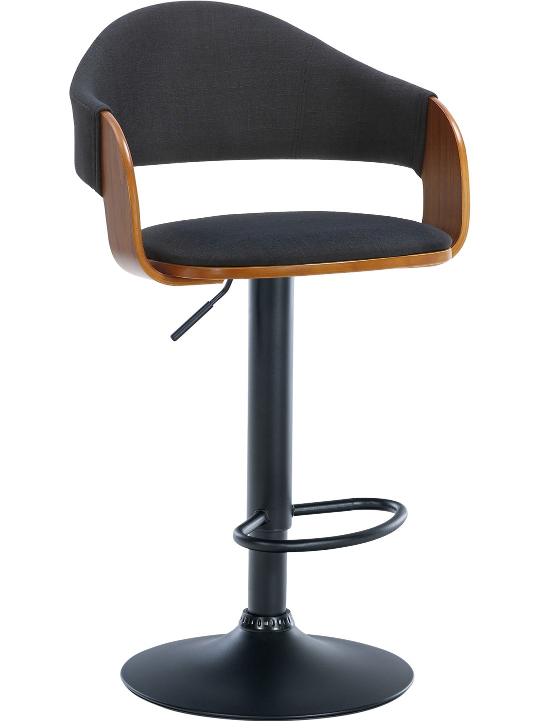 Barstol Nilse stof, valnød/sort