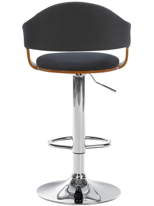 Barstol Nilse stof krom, valnød/sort