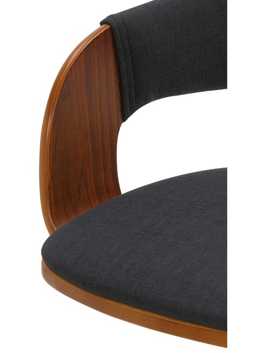 Barstol Nilse stof krom, valnød/sort