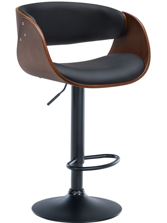 Barstol Portmore imiteret læder, valnød/sort