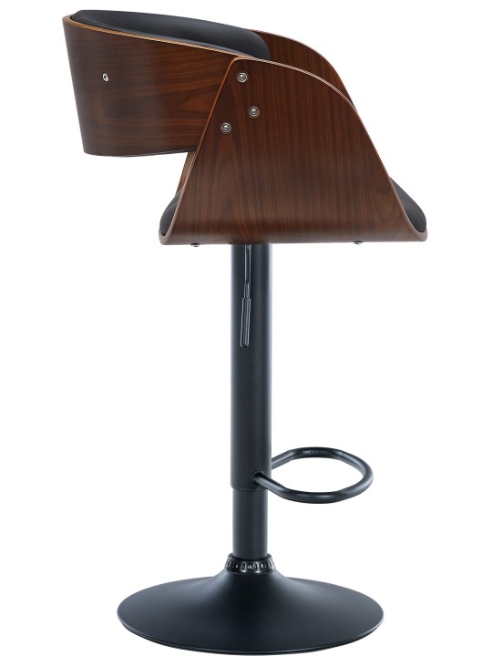 Barstol Portmore imiteret læder, valnød/sort