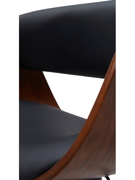 Barstol Portmore imiteret læder, valnød/sort