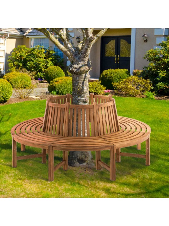 Træbænk Novum omkring 200 cm, teak