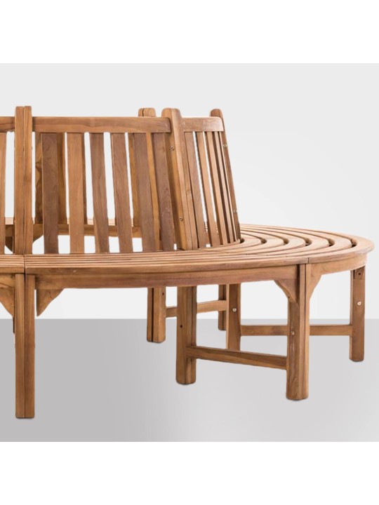 Træbænk Novum omkring 250 cm, teak