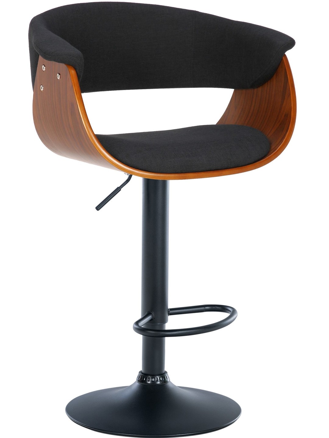 Barstol Vestal stof, valnød/sort