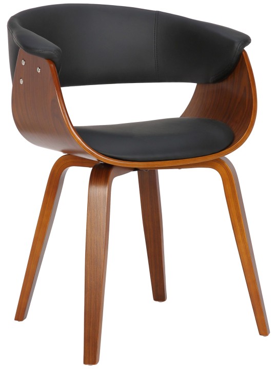 Sæt med 2 stole Bruce imiteret læder valnød, sort Sæt med 2 stole Bruce imiteret læder valnød, sort