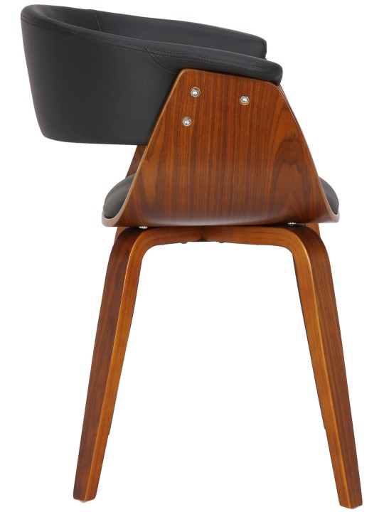 Sæt med 2 stole Bruce imiteret læder valnød, sort Sæt med 2 stole Bruce imiteret læder valnød, sort