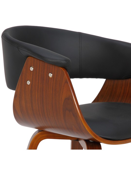 Sæt med 2 stole Bruce imiteret læder valnød, sort Sæt med 2 stole Bruce imiteret læder valnød, sort