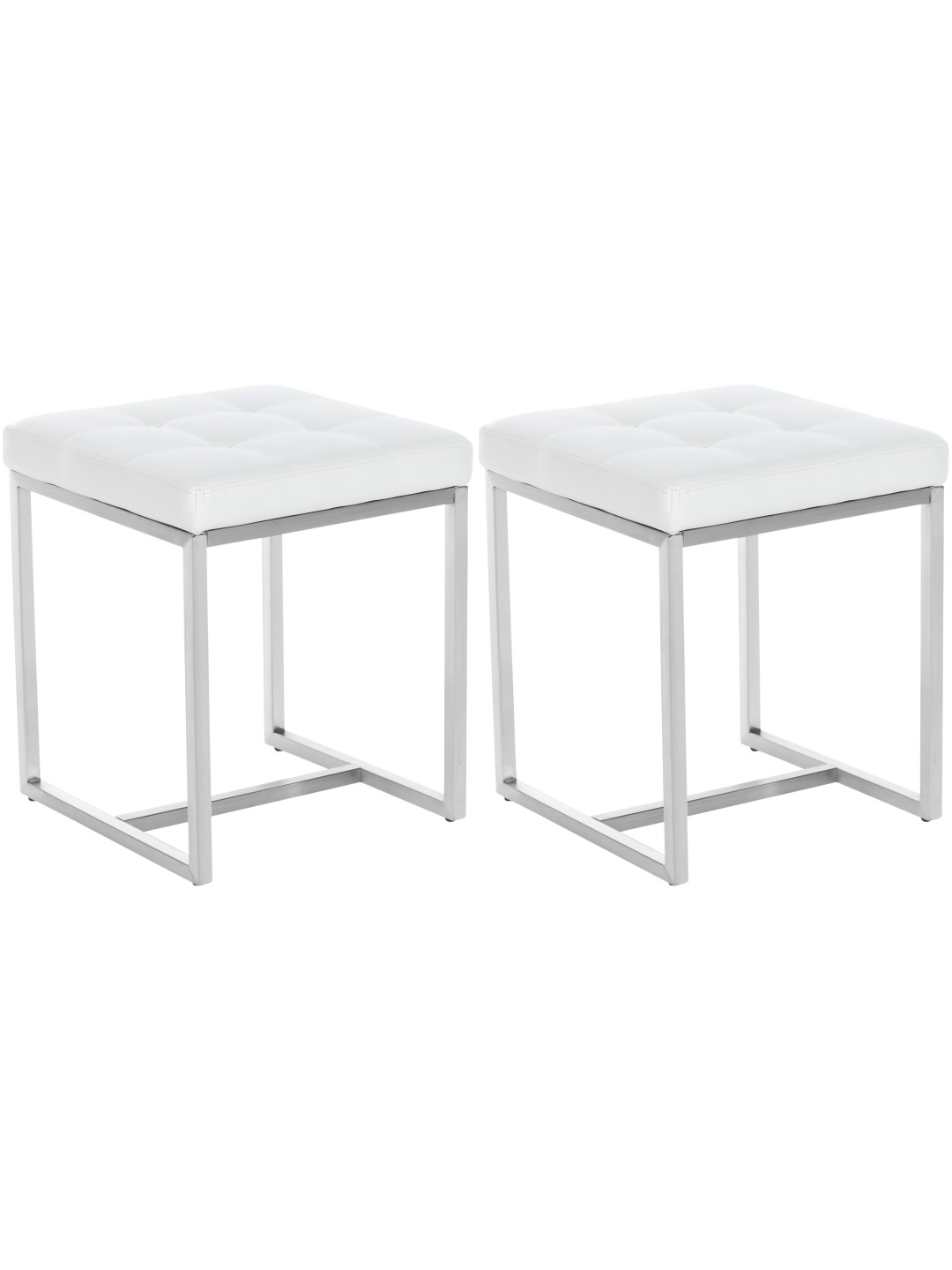 Sæt med 2 skamler Barci, hvid