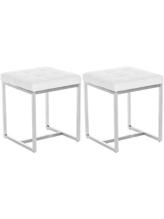 Sæt med 2 skamler Barci, hvid