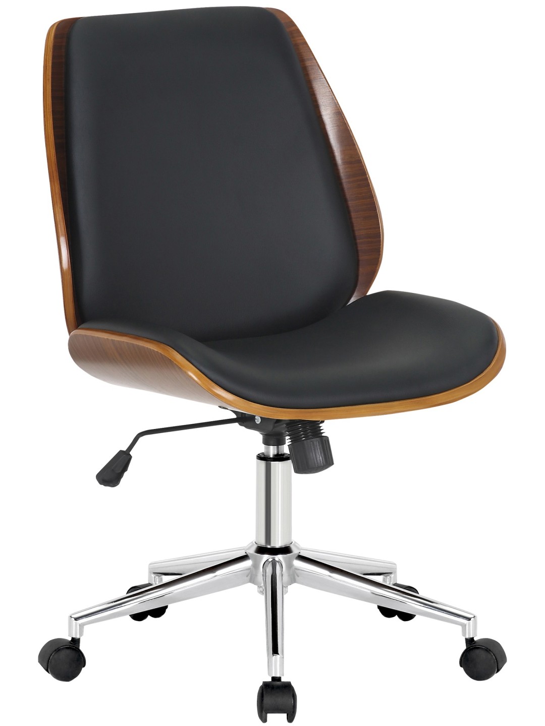 Kontorstol Mitch krom, valnød/sort