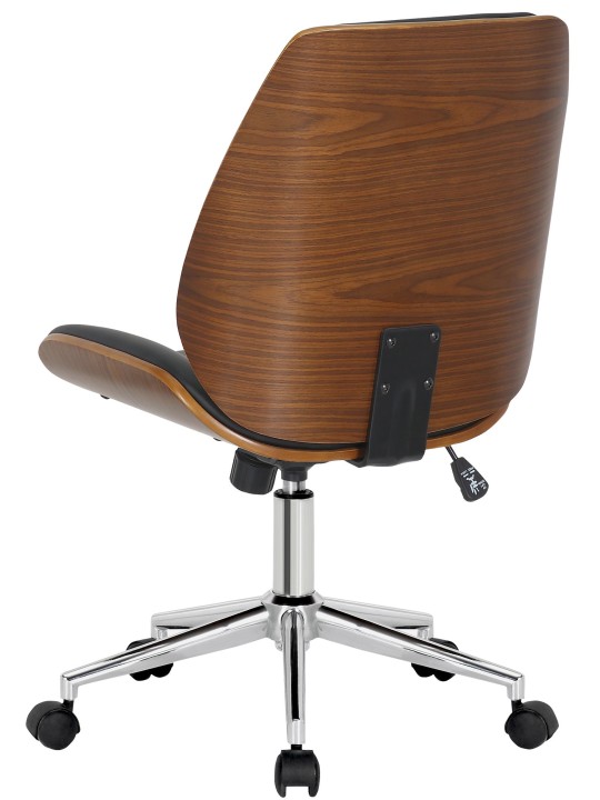 Kontorstol Mitch krom, valnød/sort Kontorstol Mitch krom, valnød/sort