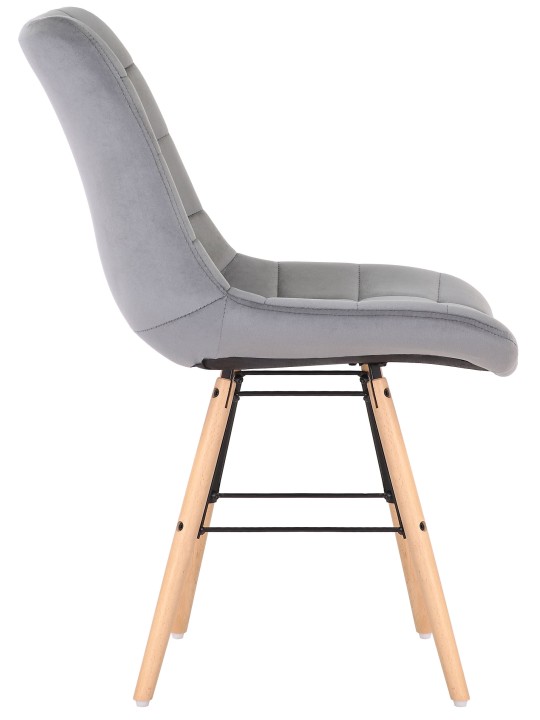 Stol Leni fløjl, grå