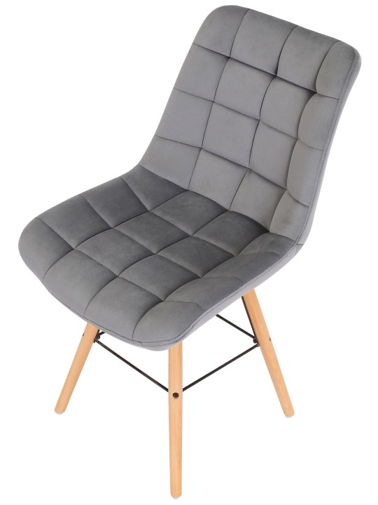 Sæt med 2 stole Leni fløjl, grå