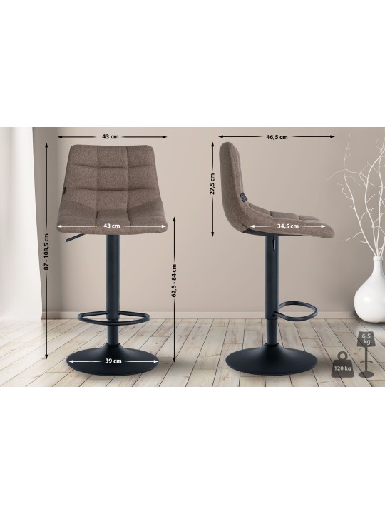 Barstol Jerry stof, taupe Barstol Jerry stof, taupe