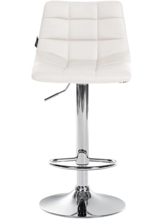 Barstol Jerry imiteret læder krom, hvid