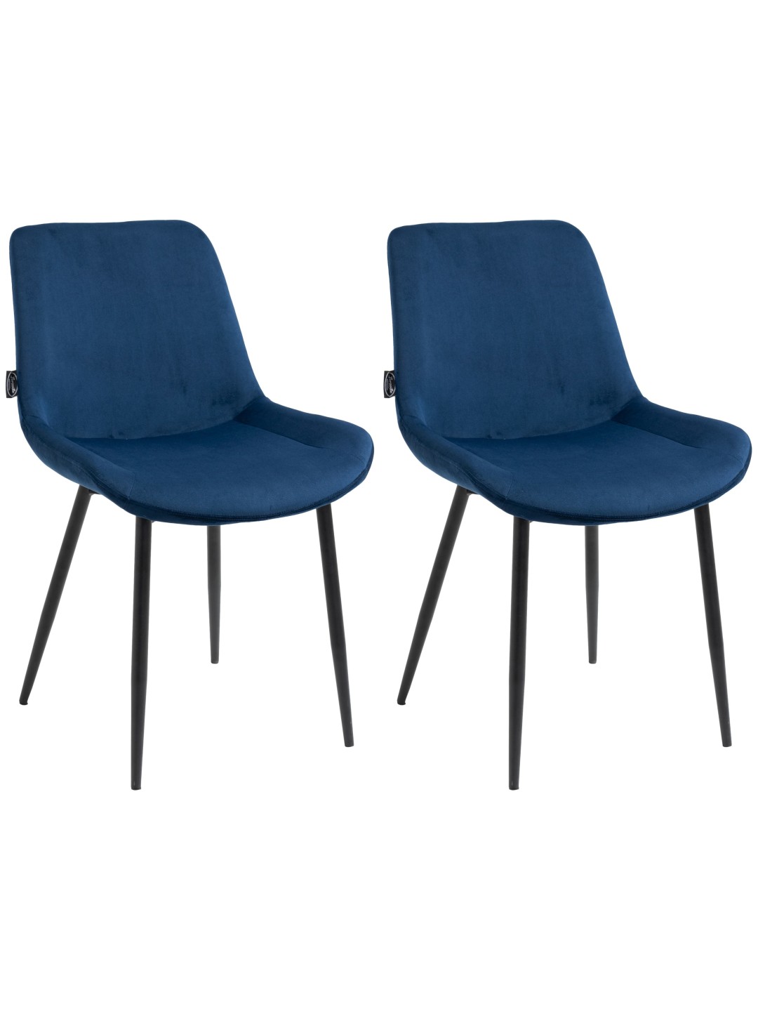 Sæt med 2 spisestuestole Victoria velvet, blå